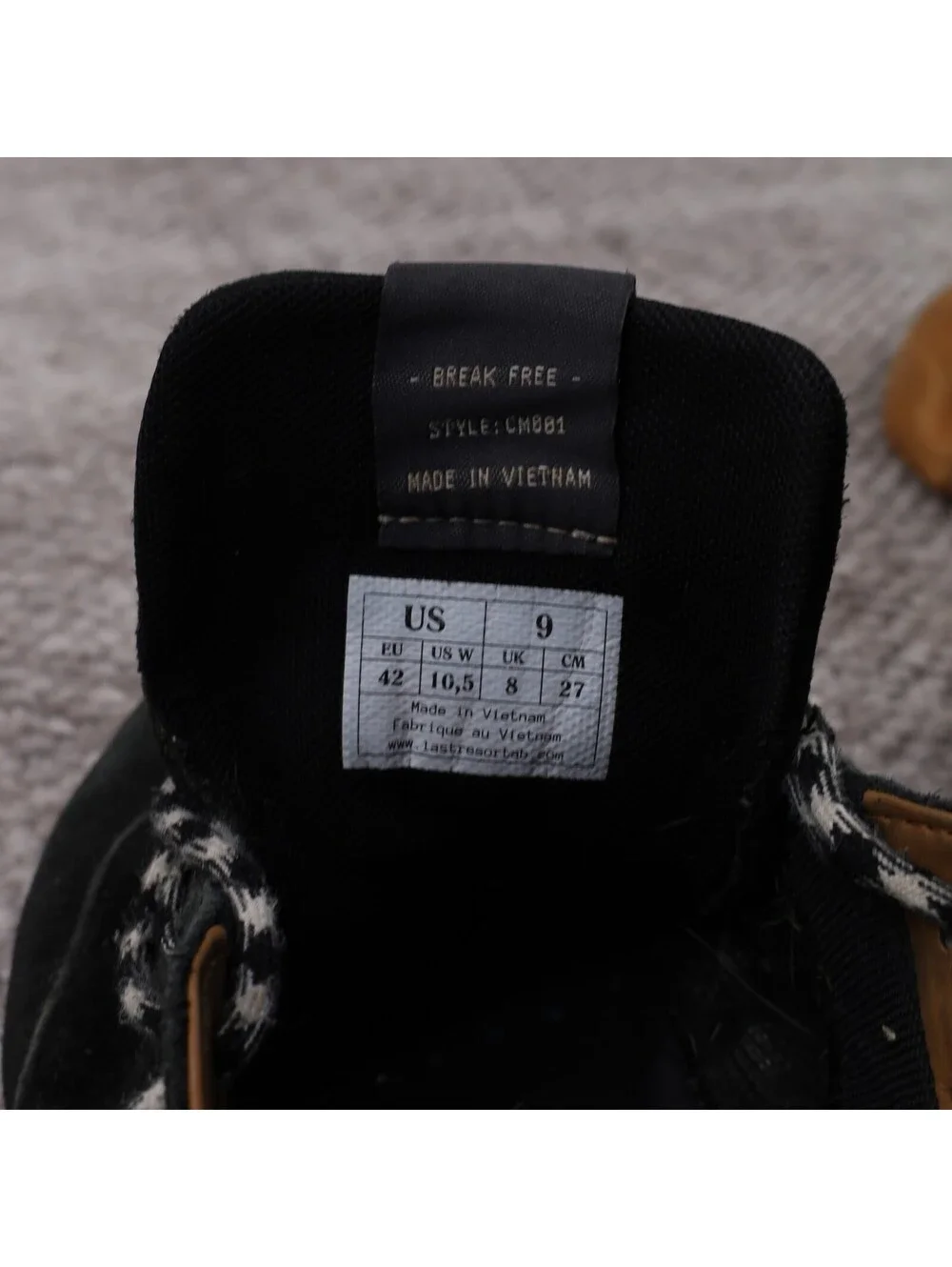 Last Resort AB VM001 Suede Black on Black Mens 9 Skate Shoes Sneakers CM081 Low